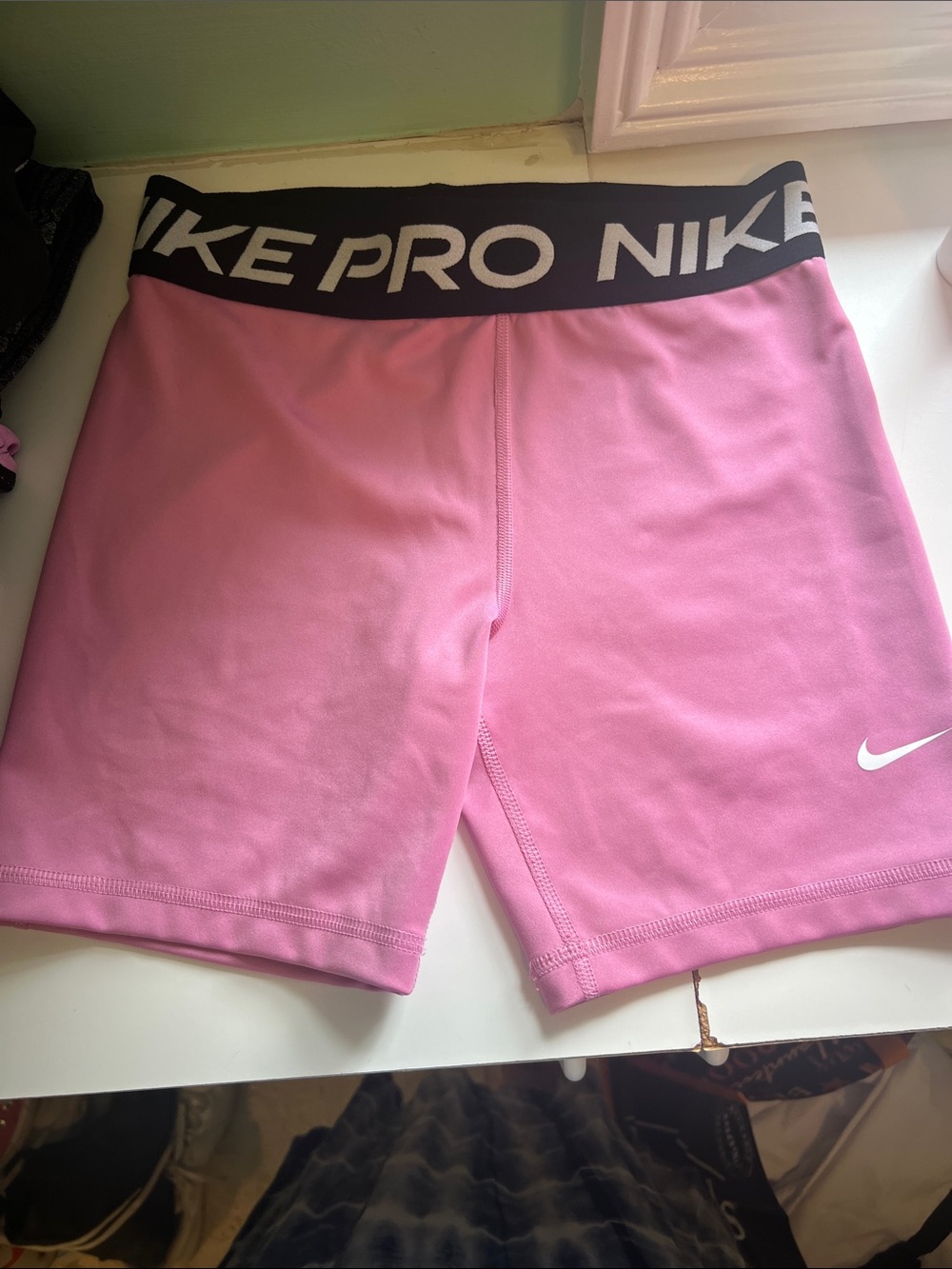 Nike Pink Pro Mid-Thigh Bike Shorts-girls size large